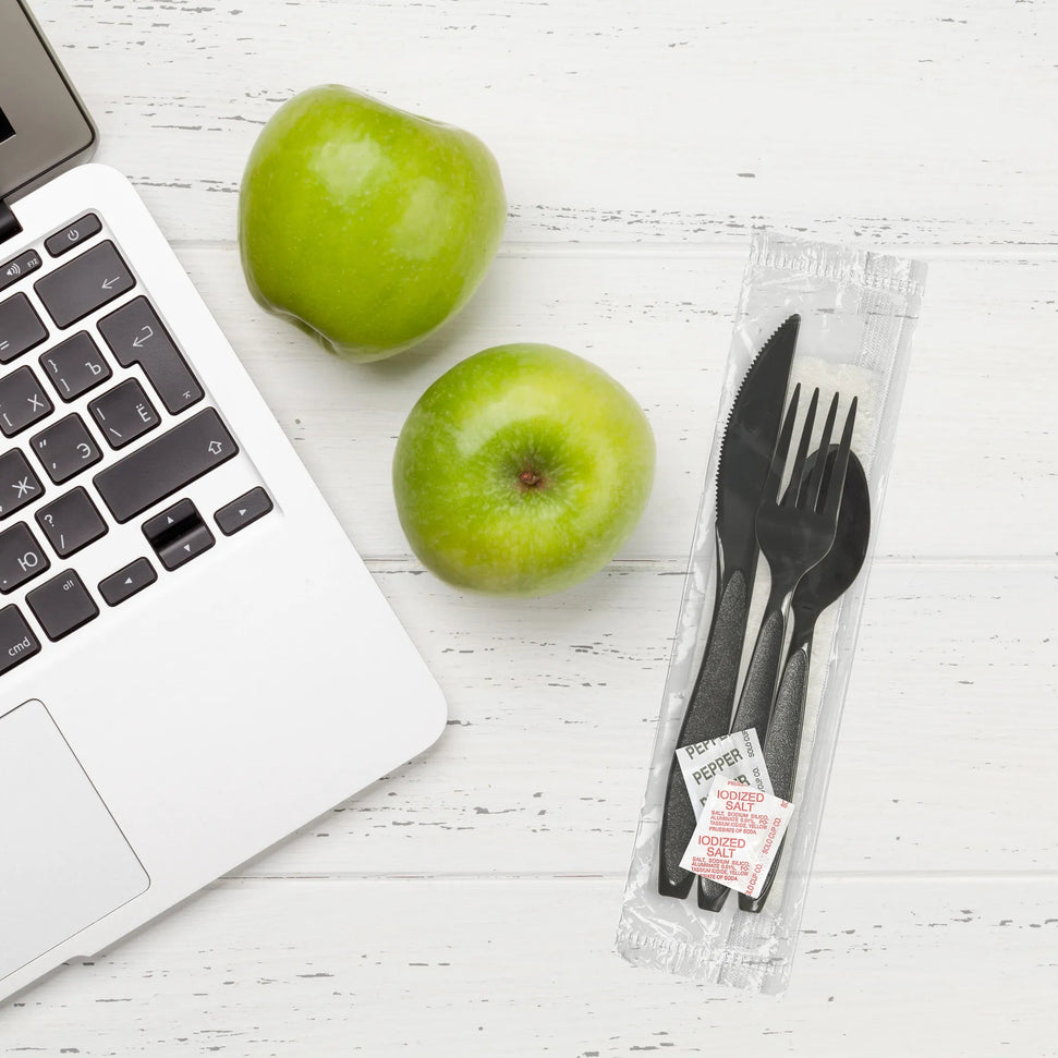 Dart Container - Impress Black Heavy Weight 5 PC Cutlery Set, 250/Cs - HSK8Y-0004 (Special Order Item)