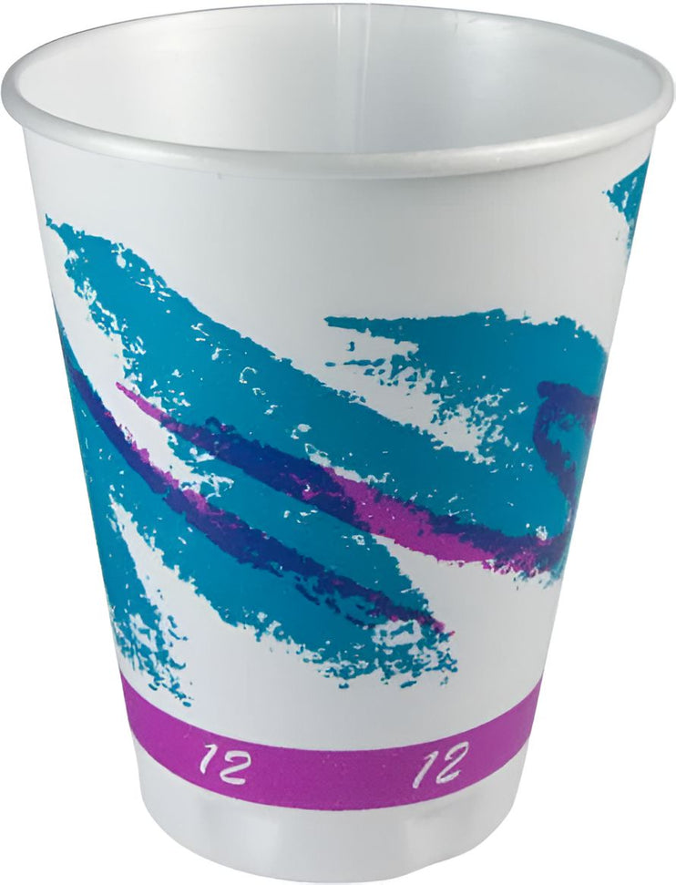 Dart Container - Jazz Trophy 12 Oz Multicolor Foam Cups, 1000/Cs - X12-00055 (Special Order Item)