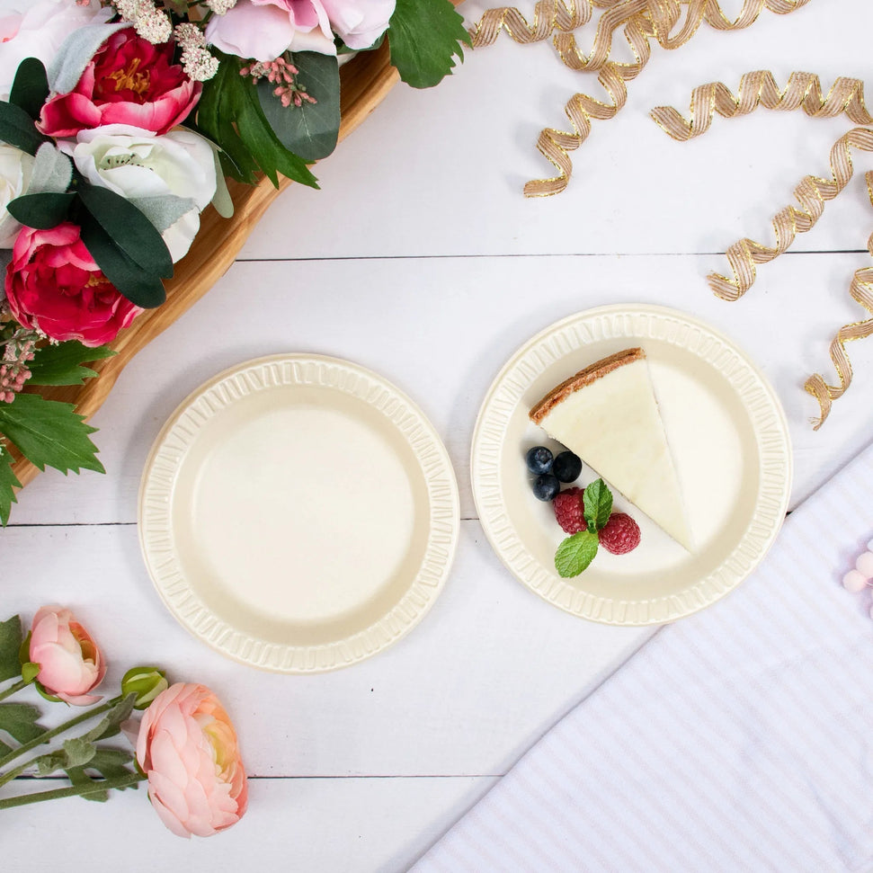 Dart Container - Quite Classic 6" Honey Laminated Foam Plates, 1000/Cs - 6PHQR