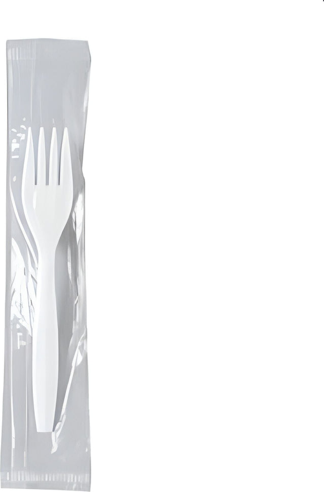 Dart Container - Regal White Fork Individually Wrapped Medium Weight Cutlery, 1000/Cs - MOW1 (Special Order Item)
