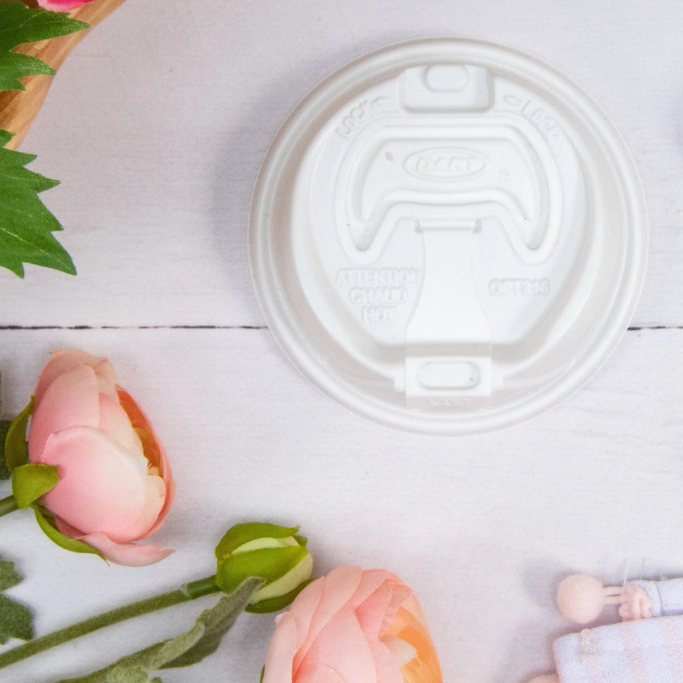 Dart Container - White Reclosable Travel Done Lid fits 12 oz, 16 oz, 20 oz Paper Hot Cups , 1000/Cs - TPLUS (Special Order Item)