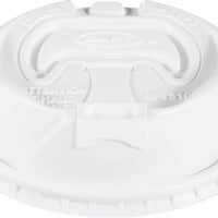 Dart Container - White Reclosable Travel Done Lid fits 12 oz, 16 oz, 20 oz Paper Hot Cups , 1000/Cs - TPLUS (Special Order Item)