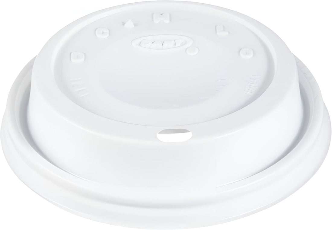 Dart - HIPS White Cappuccino Lid Fits with 12 Oz - 14 Oz Foam Cups, Pack of 1000 - 12EL