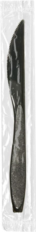 Dart - Impress Black Heavy Weight Individually Wrapped Knife Cutlery, 1000/Cs - HSK2-0004