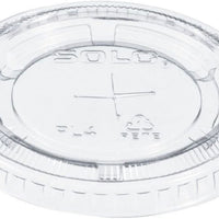 Dart - UR55 Solo Ultra Clear Souffles PET Flat Lid Straw Slot Fist Plastic Portion Cups, Pack of 250 - PL4TSN