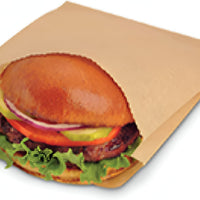 De Luxe - 6" x 0.75" x 6.75" Natural Greaseproof Sandwich Bag, 1000/cs - 610206