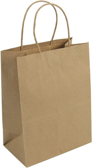 De Luxe - 8" x 4.5" x 10" Tempo Brown Shopping Bag With Rope Handle, 250/cs - 87097