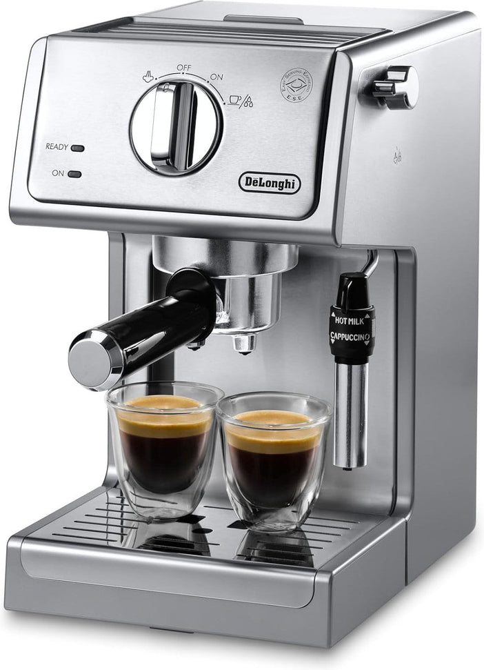 DeLonghi - 15" Stainless Steel Bar Pump Espresso and Cappuccino Machine With Premium Frother - ECP 36.30