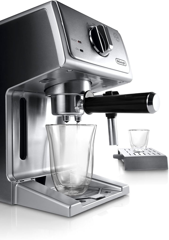 DeLonghi - 15" Stainless Steel Bar Pump Espresso and Cappuccino Machine With Premium Frother - ECP 36.30