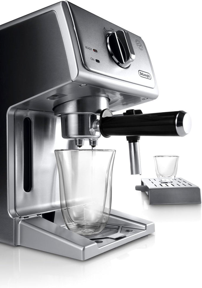DeLonghi - 15" Stainless Steel Bar Pump Espresso and Cappuccino Machine With Premium Frother - ECP 36.30