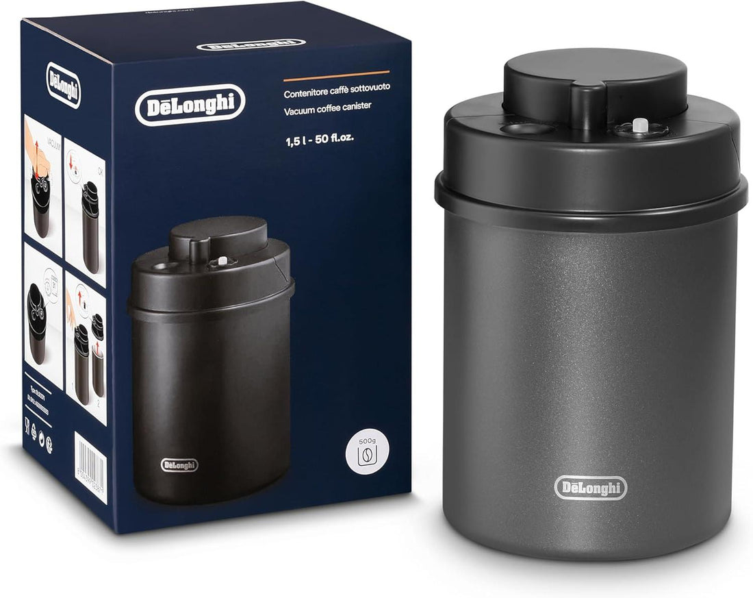 DeLonghi - 1.5 L Black Vacuum Coffee Canister - DLSC071