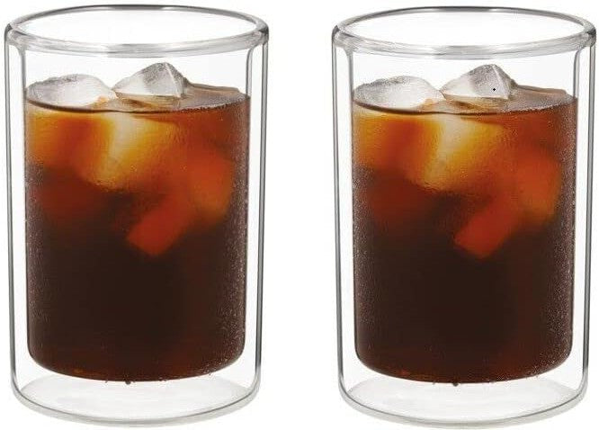 DeLonghi - 220 ml Double Wall Cold Brew Glass Small, Pack of 2 - DLSC324