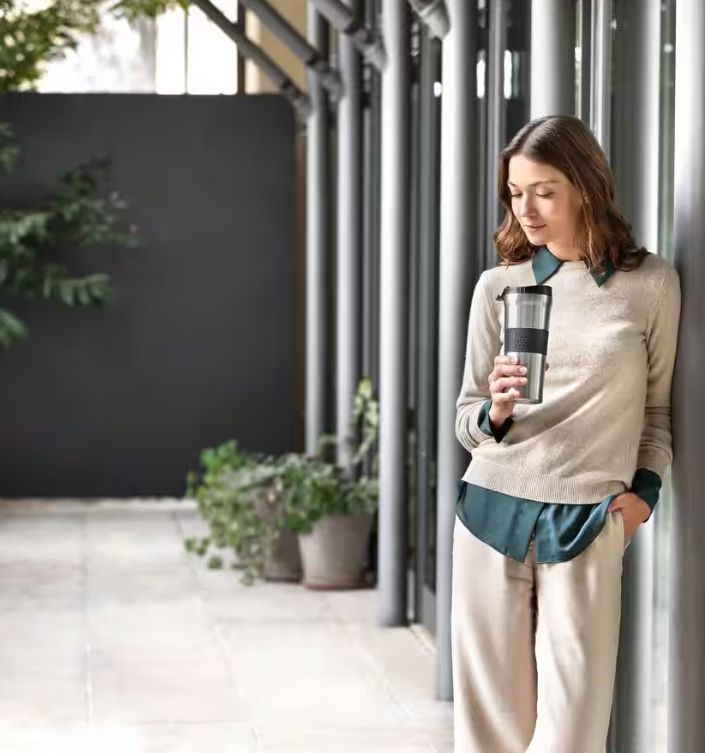 DeLonghi - 24 Oz Double Wall Stainless Steel Travel Mug - DLSC083