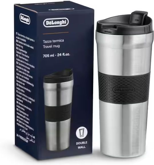 DeLonghi - 24 Oz Double Wall Stainless Steel Travel Mug - DLSC083