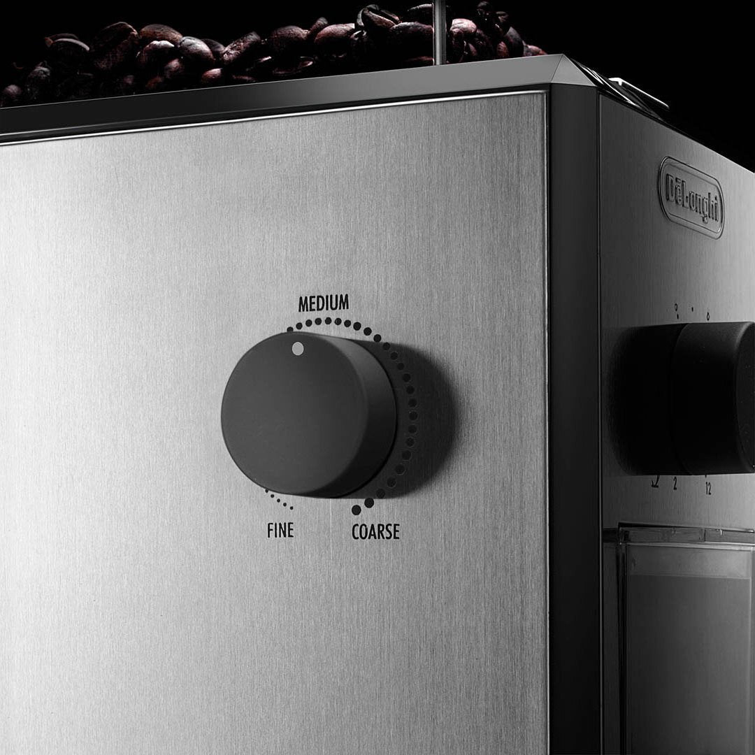 DeLonghi - 4.2 Oz Conical Burr Coffee Grinder Stainless Steel - KG89