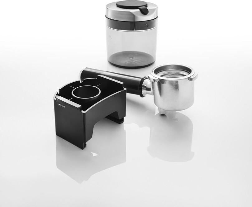 DeLonghi - Dedica Stainless Steel Conical Burr Digital 12 Oz Grinder with 18 Grind Settings and Portafilter Adaptor - KG521M