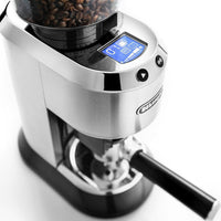 DeLonghi - Dedica Stainless Steel Conical Burr Digital 12 Oz Grinder with 18 Grind Settings and Portafilter Adaptor - KG521M