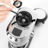 DeLonghi - Dedica Stainless Steel Conical Burr Digital 12 Oz Grinder with 18 Grind Settings and Portafilter Adaptor - KG521M