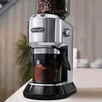 DeLonghi - Dedica Stainless Steel Conical Burr Digital 12 Oz Grinder with 18 Grind Settings and Portafilter Adaptor - KG521M