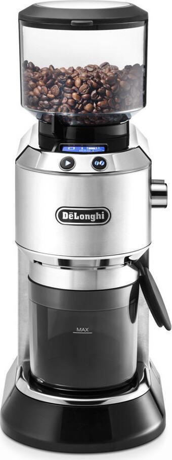 DeLonghi - Dedica Stainless Steel Conical Burr Digital 12 Oz Grinder with 18 Grind Settings and Portafilter Adaptor - KG521M