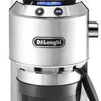 DeLonghi - Dedica Stainless Steel Conical Burr Digital 12 Oz Grinder with 18 Grind Settings and Portafilter Adaptor - KG521M