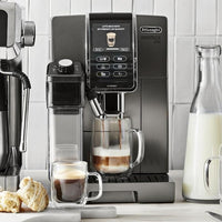 DeLonghi - Dinamica Plus Connected Smart Coffee & Espresso Machine with Coffee Connectivity App + Automatic Milk Frother, Titanium - ECAM37095TI