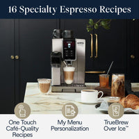 DeLonghi - Dinamica Plus Connected Smart Coffee & Espresso Machine with Coffee Connectivity App + Automatic Milk Frother, Titanium - ECAM37095TI