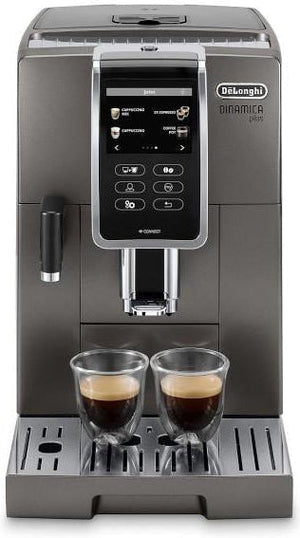 DeLonghi - Dinamica Plus Connected Smart Coffee & Espresso Machine with Coffee Connectivity App + Automatic Milk Frother, Titanium - ECAM37095TI