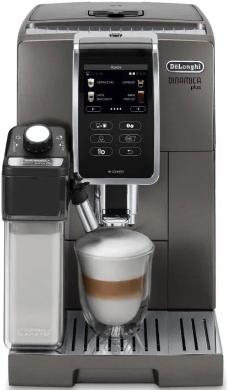 DeLonghi - Dinamica Plus Connected Smart Coffee & Espresso Machine with Coffee Connectivity App + Automatic Milk Frother, Titanium - ECAM37095TI - DISCONTINUED