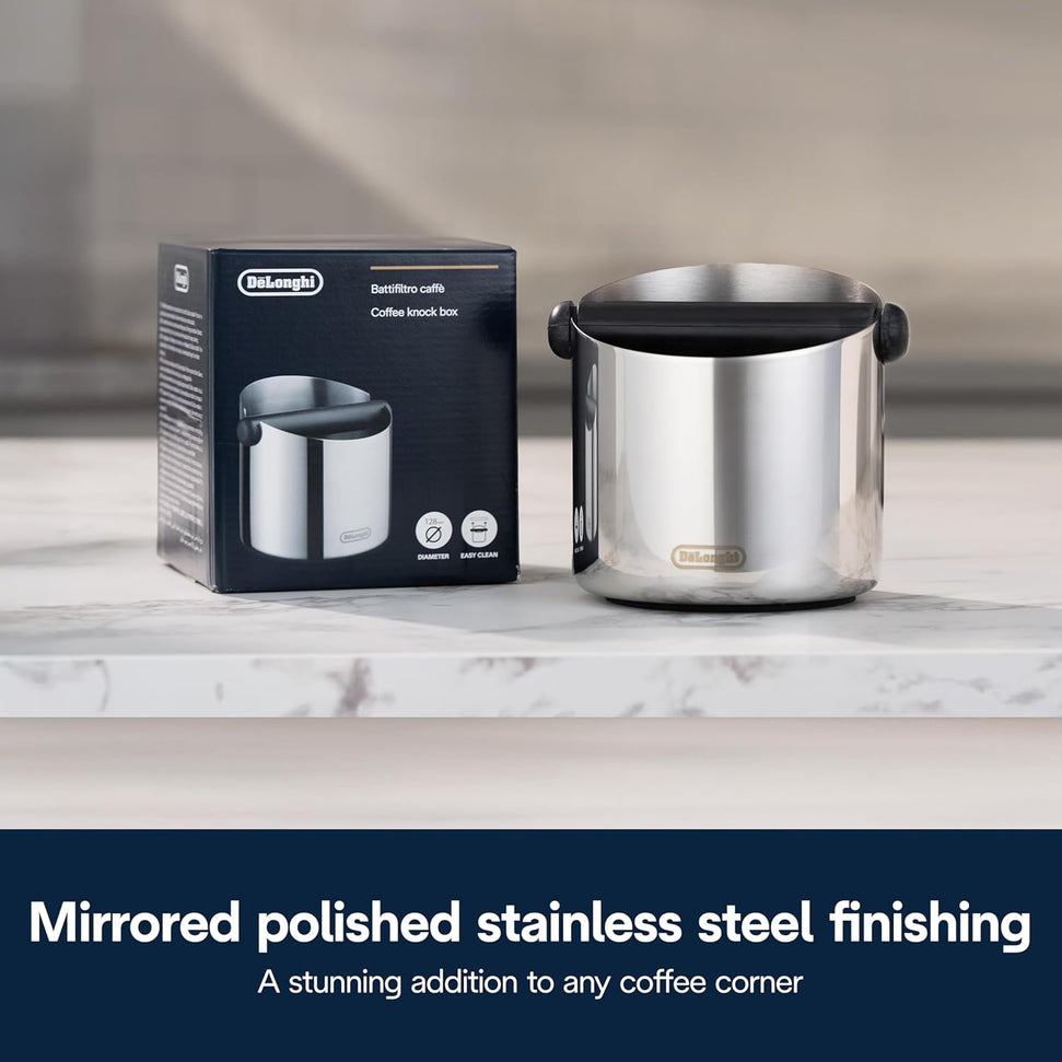 DeLonghi - Easy Clean Stainless Steel Coffee Knock Box - DLSC072