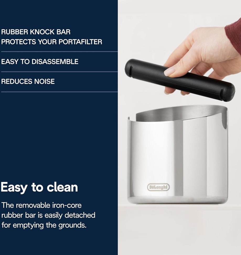DeLonghi - Easy Clean Stainless Steel Coffee Knock Box - DLSC072