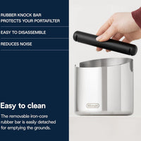 DeLonghi - Easy Clean Stainless Steel Coffee Knock Box - DLSC072