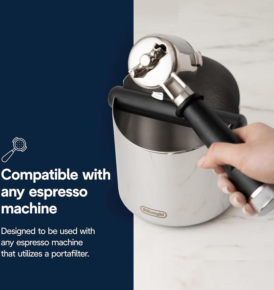 DeLonghi - Easy Clean Stainless Steel Coffee Knock Box - DLSC072