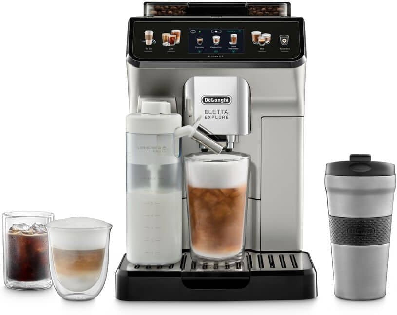 DeLonghi - Eletta Explore Supper Automatic Espresso/Cappuccino Machine with Cold Brew - ECAM45086S