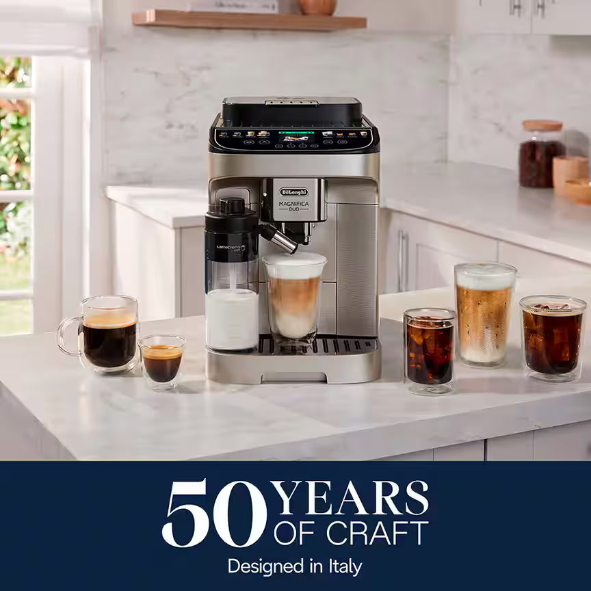 DeLonghi - Magnifica Duo Fully Automatic Silver Espresso Machine - ECAM33080SXB