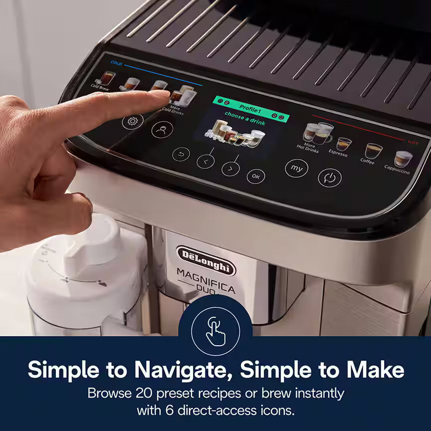 DeLonghi - Magnifica Duo Fully Automatic Silver Espresso Machine - ECAM33080SXB