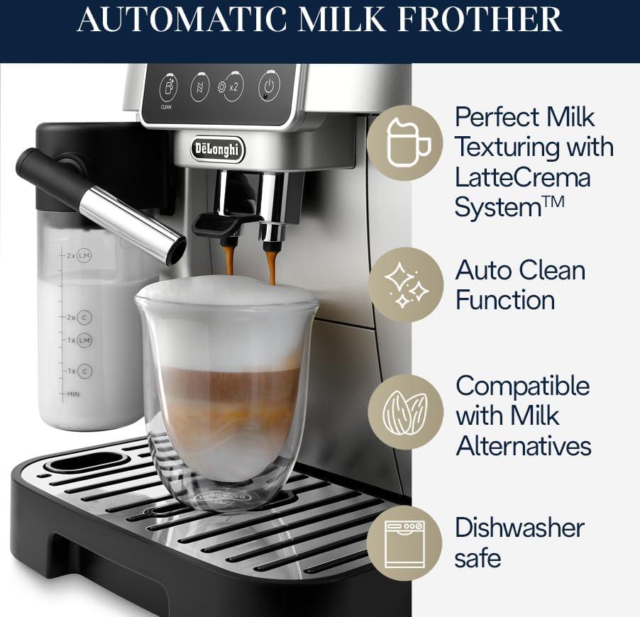 DeLonghi - Magnifica Start Automatic Silver Espresso Machine with LatteCrema System - ECAM22080SB