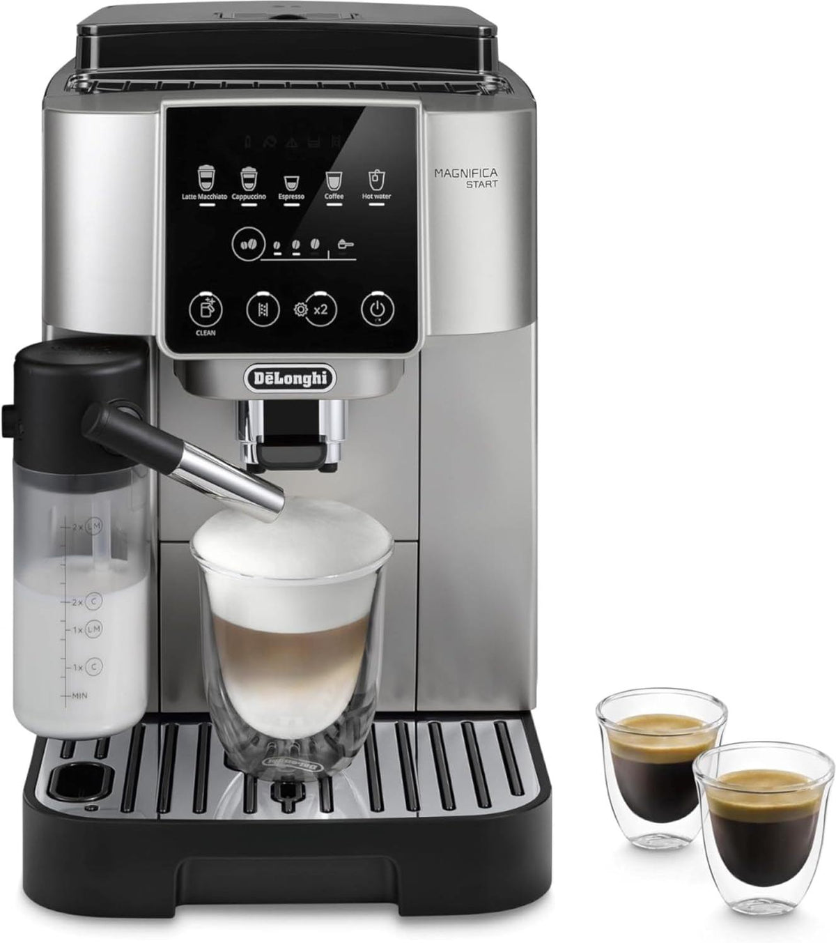 DeLonghi - Magnifica Start Automatic Silver Espresso Machine with LatteCrema System - ECAM22080SB