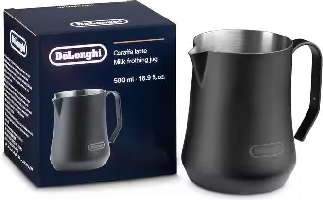 DeLonghi - Matte Black Stainless Steel Milk Frothing Jug, 500 ml - DLSC082