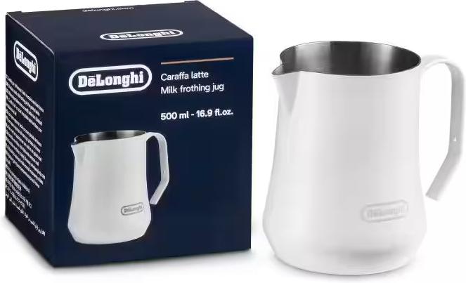 DeLonghi - Matte White Stainless Steel Milk Frothing Jug, 500 ml - DLSC081