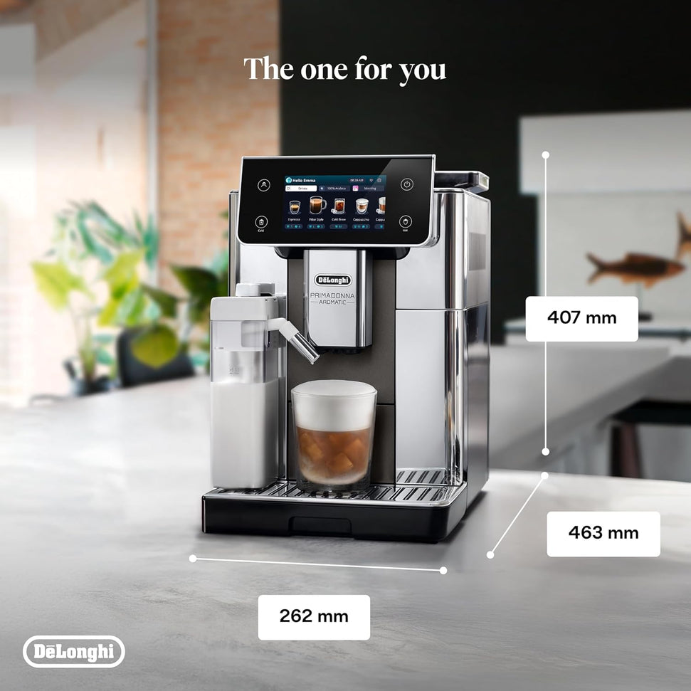 DeLonghi - PrimaDonna Aromatic Fully Automatic Espresso Machine, Titanium - ECAM63075TM
