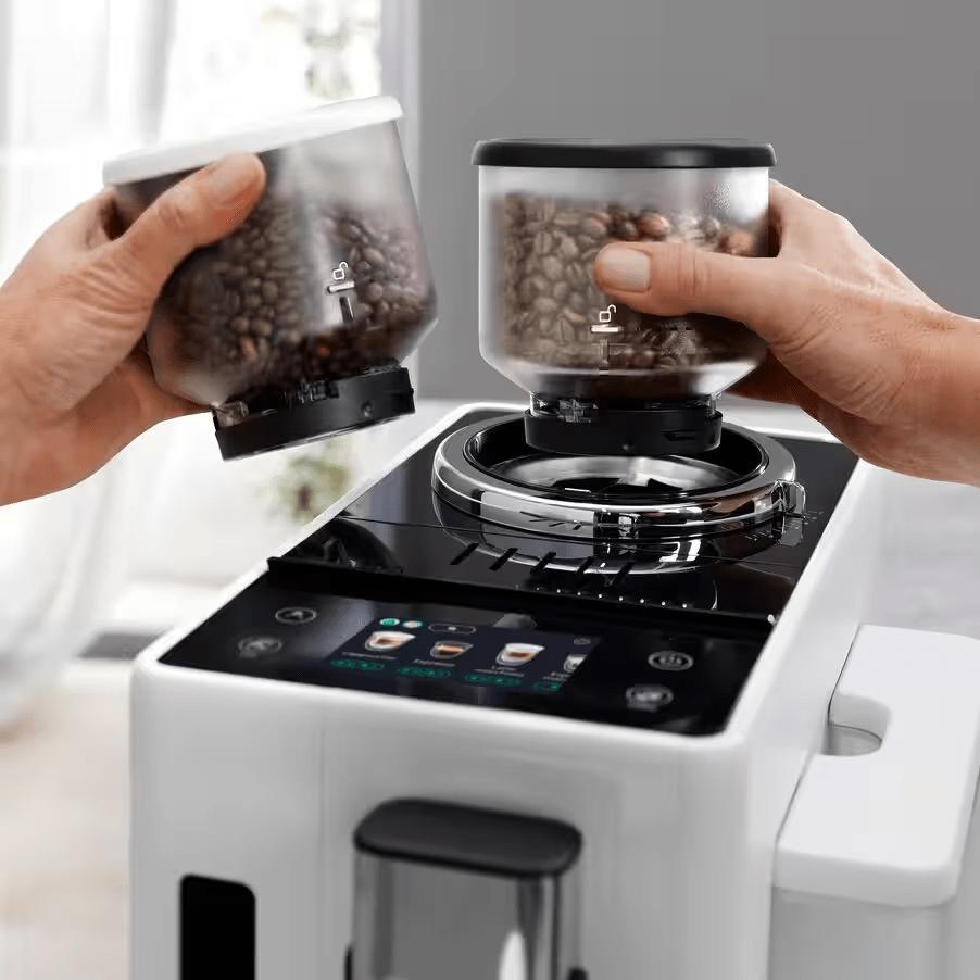 DeLonghi - Rivelia Fully Automatic Arctic White Coffee Machine with LatteCrema Milk System - EXAM44055W