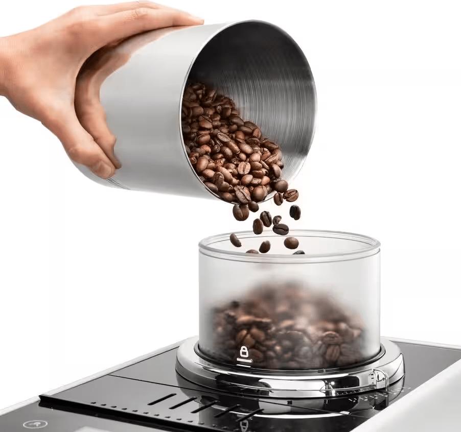 DeLonghi - Rivelia Fully Automatic Arctic White Coffee Machine with LatteCrema Milk System - EXAM44055W