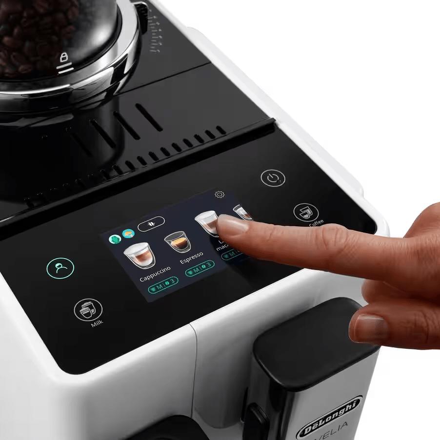 DeLonghi - Rivelia Fully Automatic Arctic White Coffee Machine with LatteCrema Milk System - EXAM44055W