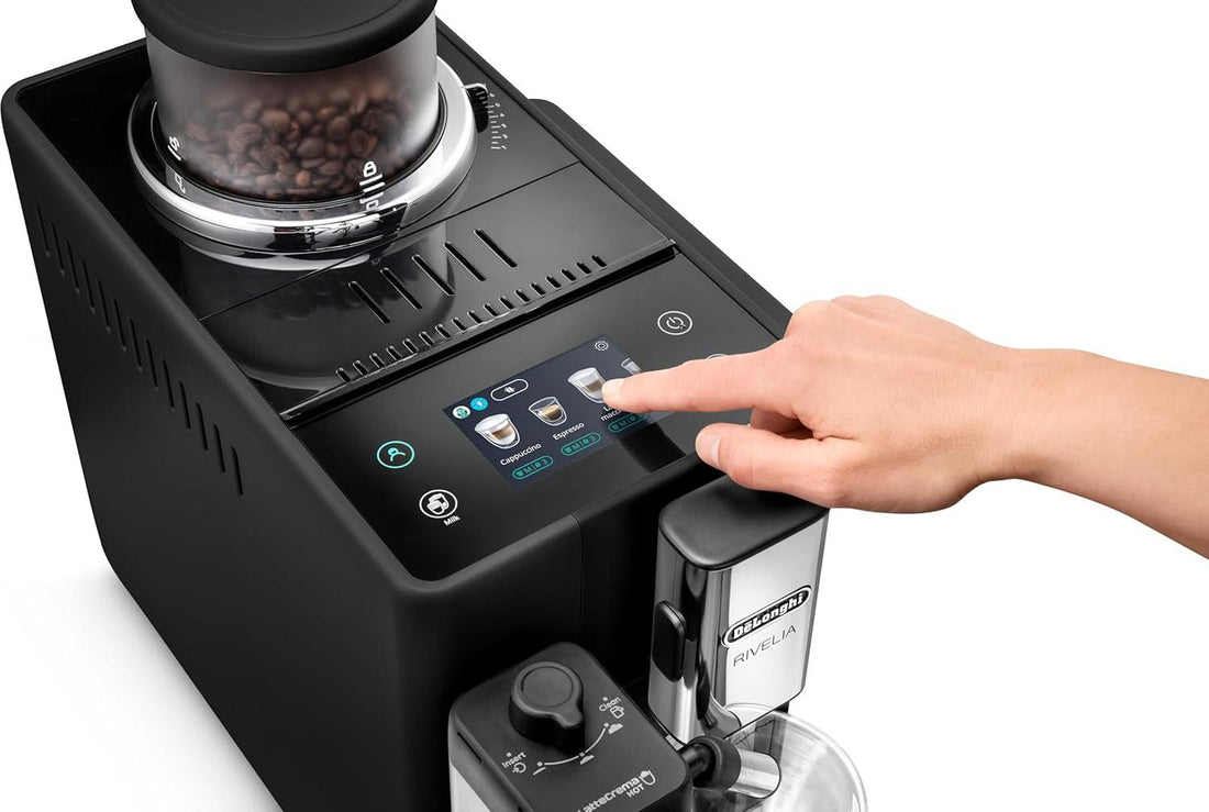 DeLonghi - Rivelia Fully Automatic Onyx Black Coffee Machine with LatteCrema Milk System - EXAM44055B
