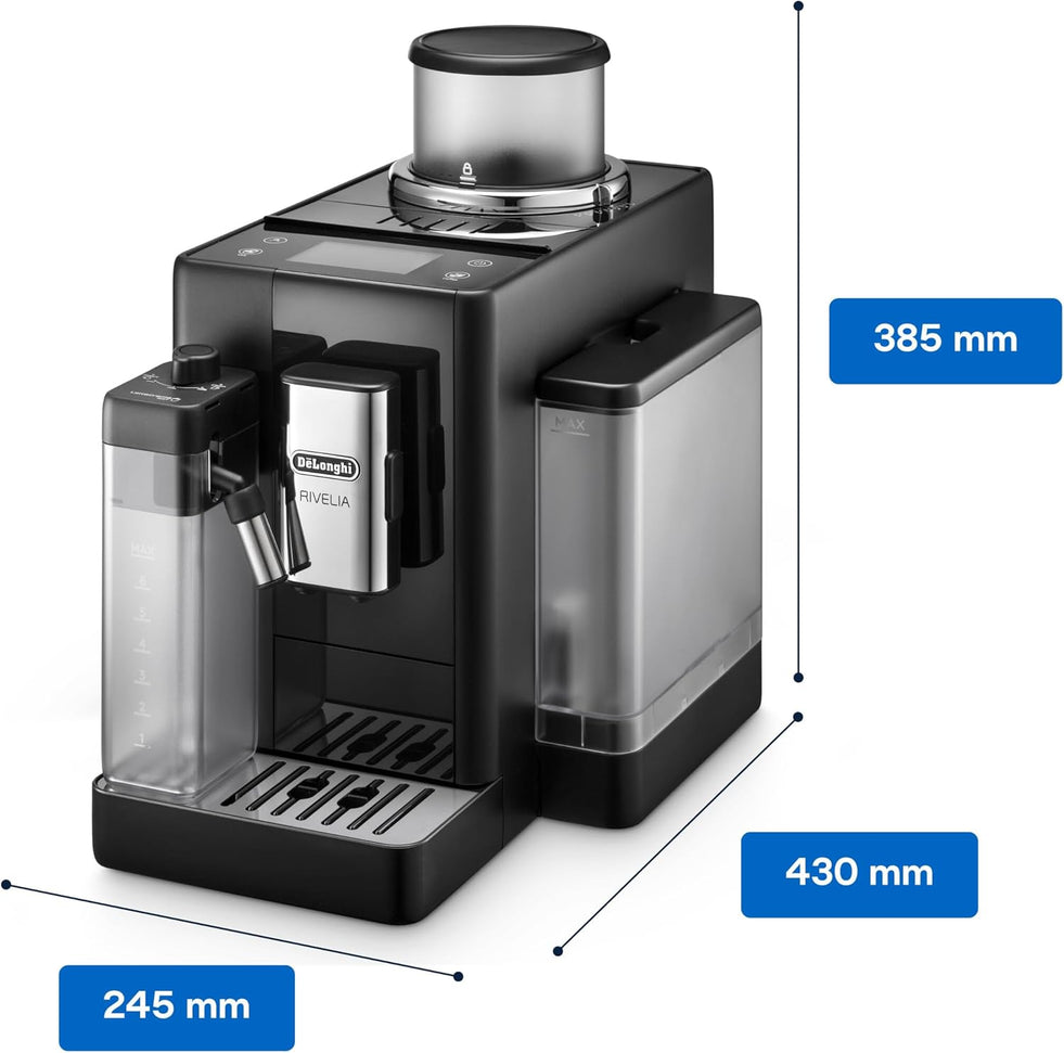 DeLonghi - Rivelia Fully Automatic Onyx Black Coffee Machine with LatteCrema Milk System - EXAM44055B