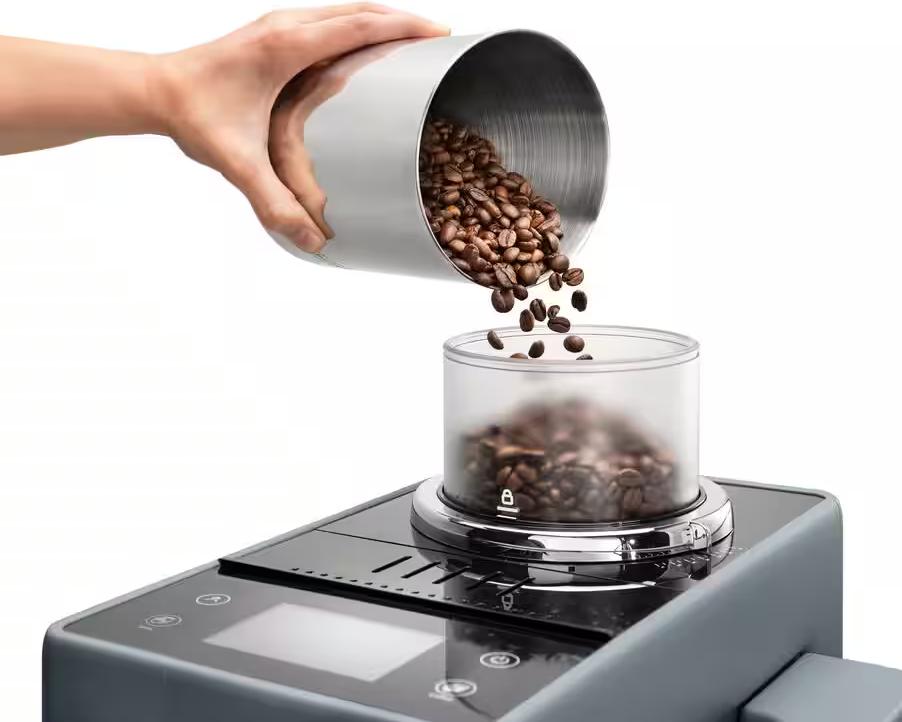DeLonghi - Rivelia Fully Automatic Pebble Grey Coffee Machine with LatteCrema Milk System - EXAM44055G
