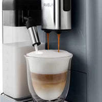 DeLonghi - Rivelia Fully Automatic Pebble Grey Coffee Machine with LatteCrema Milk System - EXAM44055G