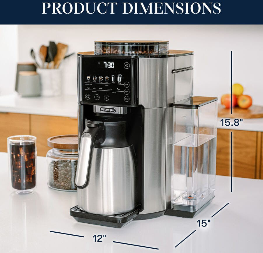 DeLonghi - TrueBrew Stainless Steel Automatic Coffee Machine With Thermal Carafe - CAM51035M