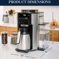 DeLonghi - TrueBrew Stainless Steel Automatic Coffee Machine With Thermal Carafe - CAM51035M